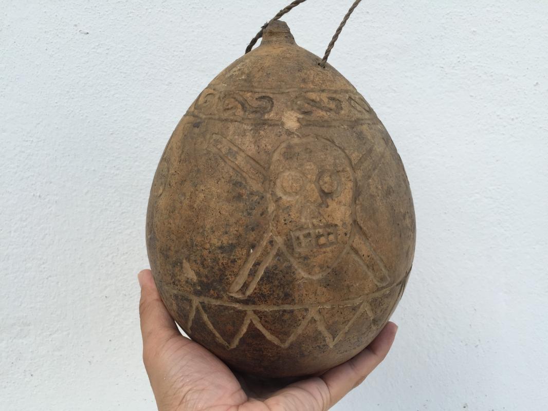 OLD FRUIT PUMPKIN Poison BOTTLE ?? Container halloween Artifact Dried Fruit