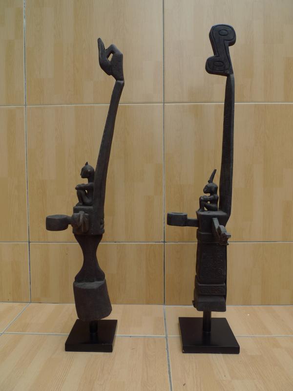 LETI ALTAR 680mm (ONE PAIR) WORSHIP ANCESTRAL STATUE GOD Artifact Sculpture Bali