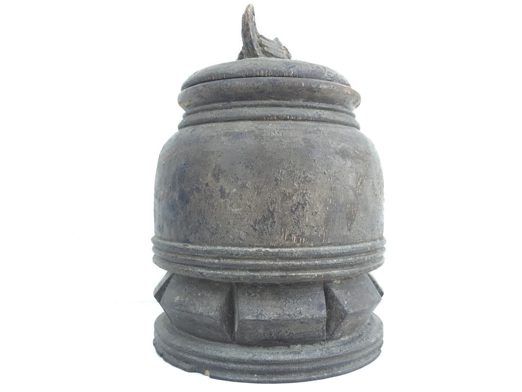 ANTIQUE CHAMBER 260mm TRIBAL DAYAK BORNEO Medicine Box Statue Artifact Dyak