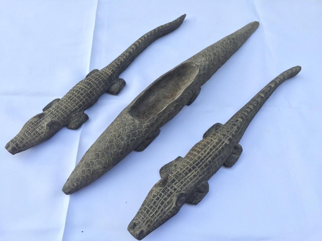 WORM TONGUE ANTEATER & CROCODILE STATUE Spiritual Guardian Animal Sculpture Art