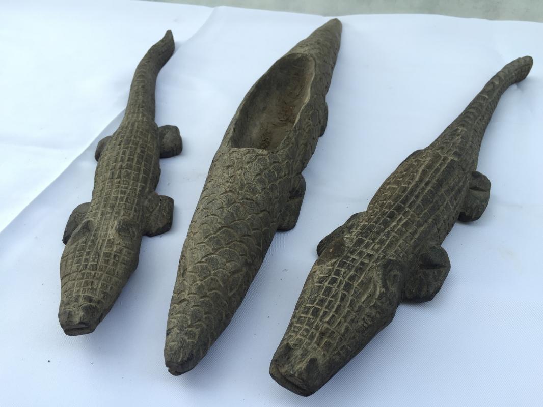 WORM TONGUE ANTEATER & CROCODILE STATUE Spiritual Guardian Animal Sculpture Art