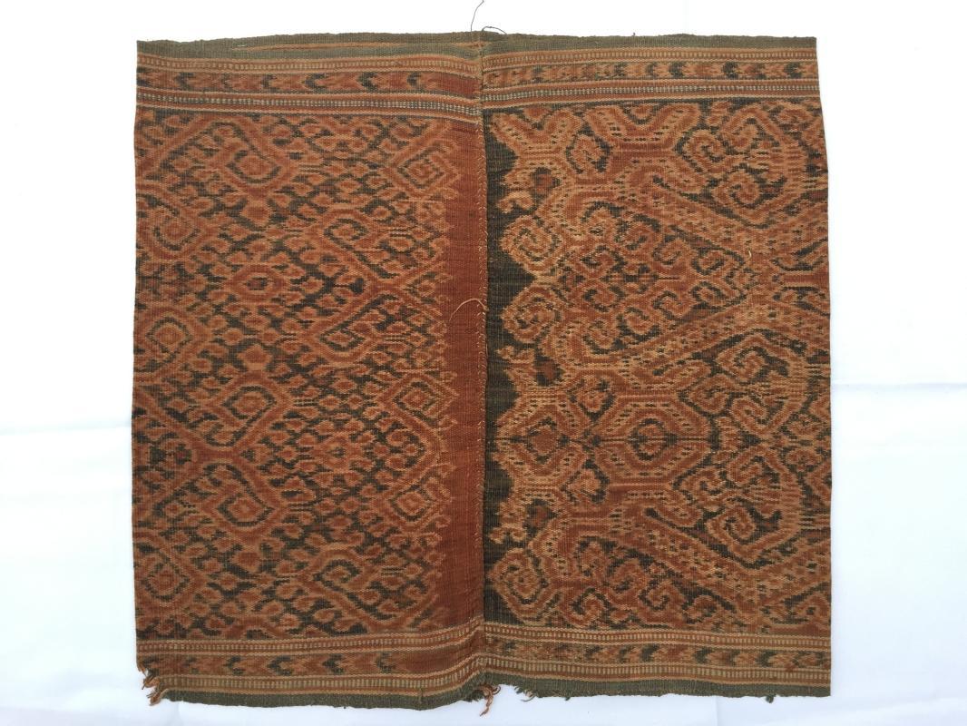 ANTIQUE DRESS Leech Pattern Ikat Bidang Dayak SARONG LADIES GARMENT OUTFIT #197