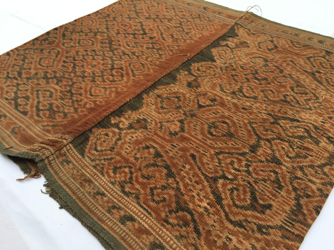 ANTIQUE DRESS Leech Pattern Ikat Bidang Dayak SARONG LADIES GARMENT OUTFIT #197