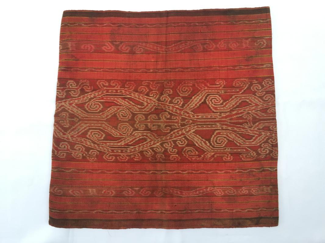 BLOOD RED Tribal Headhunter Old Sarong Skirt Dress Costume Traditional Borneo Asia #319