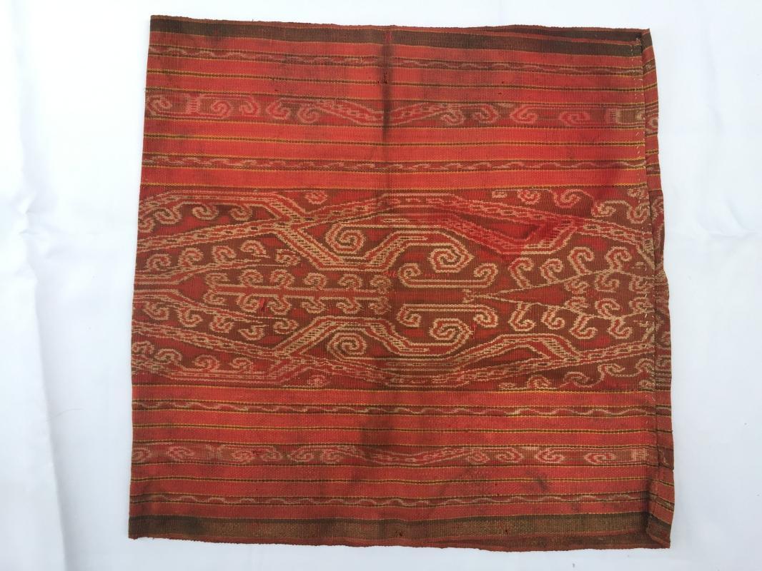 BLOOD RED Tribal Headhunter Old Sarong Skirt Dress Costume Traditional Borneo Asia #319
