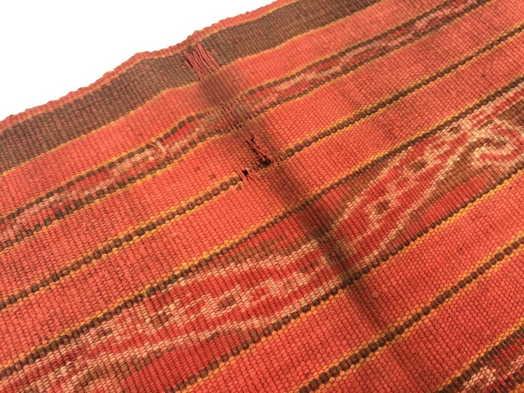 BLOOD RED Tribal Headhunter Old Sarong Skirt Dress Costume Traditional Borneo Asia #319