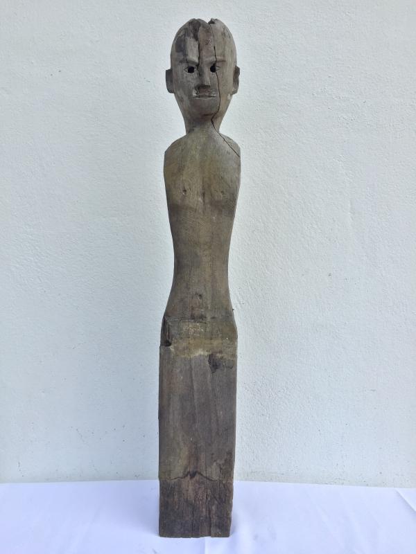 IRONWOOD DAYAK 830mm STATUE POLE Patung Dyak Figure AUTHENTIC AGED SCULPTURE