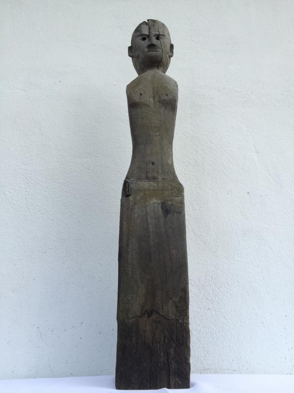 IRONWOOD DAYAK 830mm STATUE POLE Patung Dyak Figure AUTHENTIC AGED SCULPTURE