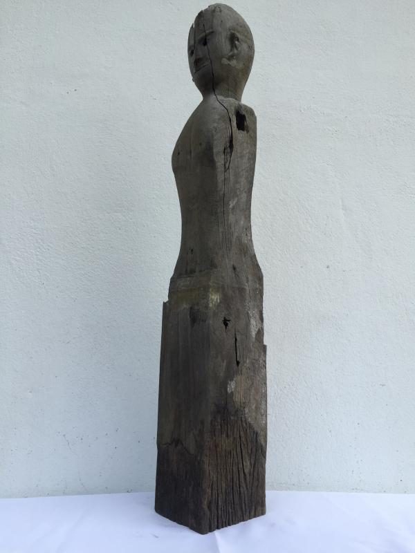 IRONWOOD DAYAK 830mm STATUE POLE Patung Dyak Figure AUTHENTIC AGED SCULPTURE