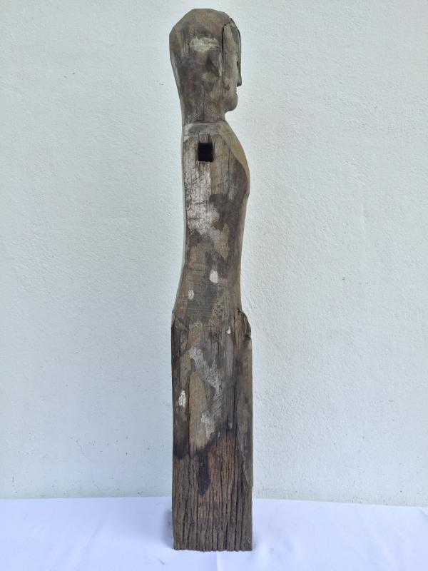 IRONWOOD DAYAK 830mm STATUE POLE Patung Dyak Figure AUTHENTIC AGED SCULPTURE