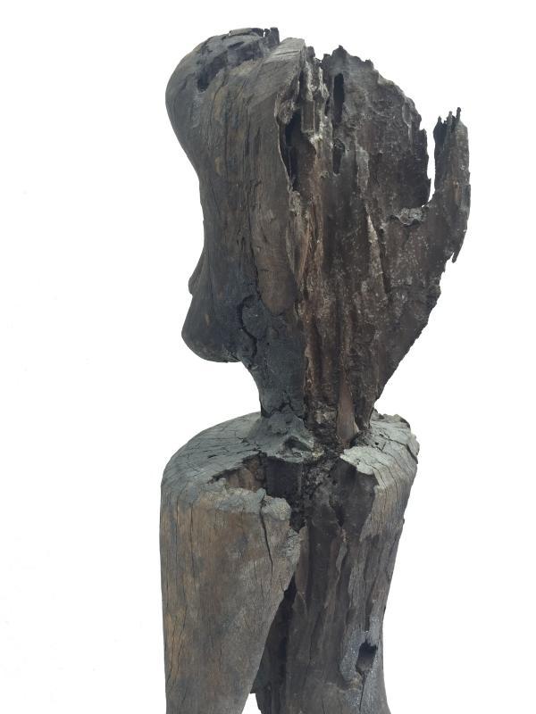 200 YEARS ERODED STATUE Bahau Dayak Dyak Weathered Primitive Ironwood Figure