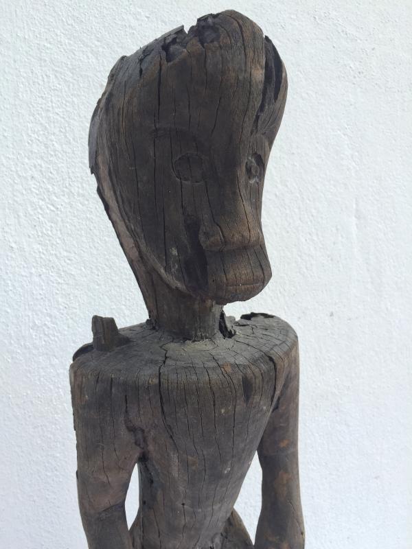 200 YEARS ERODED STATUE Bahau Dayak Dyak Weathered Primitive Ironwood Figure