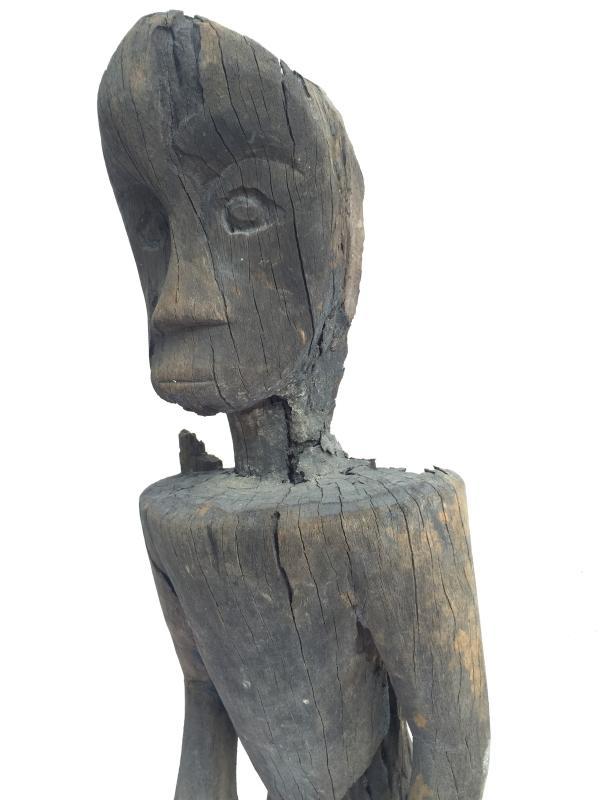 200 YEARS ERODED STATUE Bahau Dayak Dyak Weathered Primitive Ironwood Figure