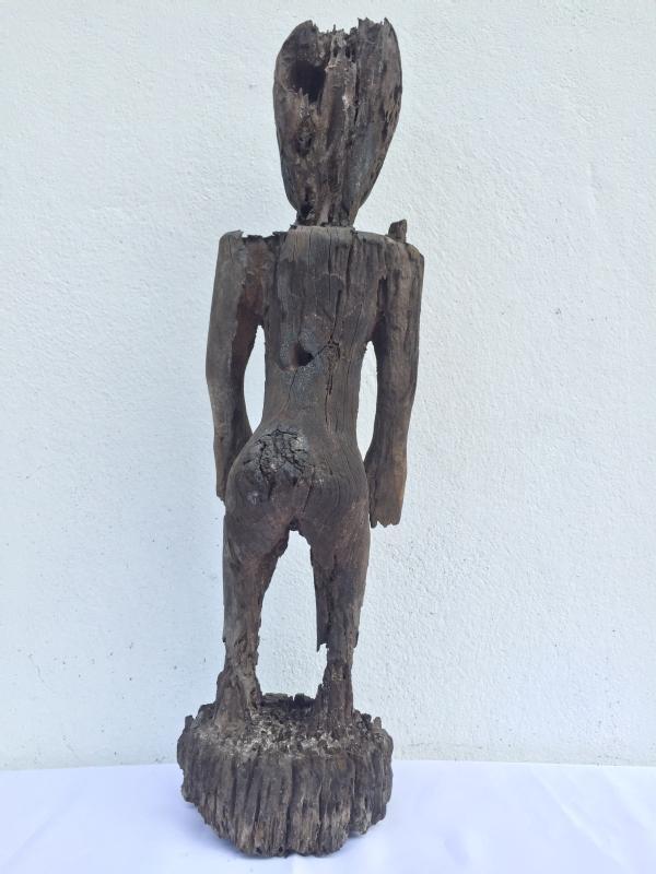 200 YEARS ERODED STATUE Bahau Dayak Dyak Weathered Primitive Ironwood Figure