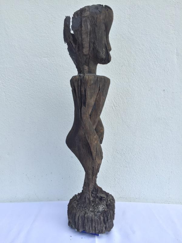 200 YEARS ERODED STATUE Bahau Dayak Dyak Weathered Primitive Ironwood Figure