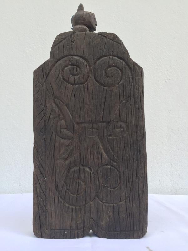 SHAMAN BOOK KEEPER / Tribal Wall Panel Anthropomorphic Figure Statue Painting