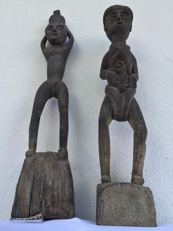 HEADHUNTER 520mm HOME GUARDIAN STATUE Authentic Dayak Primitive Figure Ironwood
