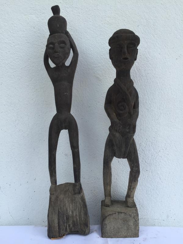 HEADHUNTER 520mm HOME GUARDIAN STATUE Authentic Dayak Primitive Figure Ironwood