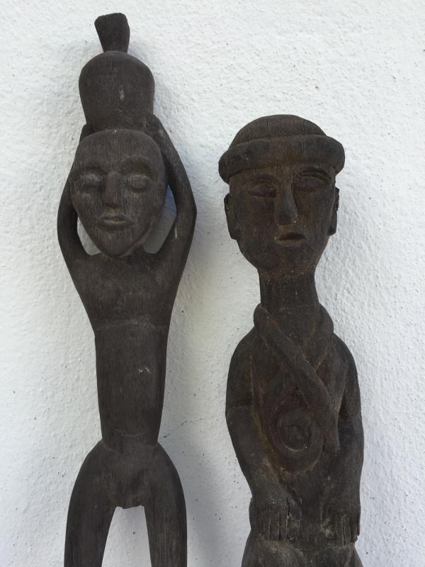 HEADHUNTER 520mm HOME GUARDIAN STATUE Authentic Dayak Primitive Figure Ironwood