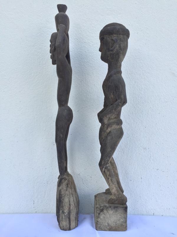 HEADHUNTER 520mm HOME GUARDIAN STATUE Authentic Dayak Primitive Figure Ironwood