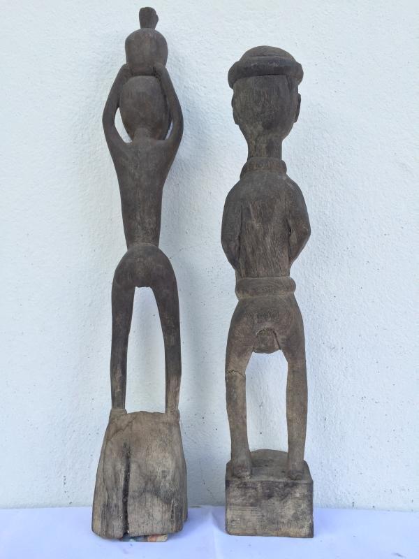 HEADHUNTER 520mm HOME GUARDIAN STATUE Authentic Dayak Primitive Figure Ironwood