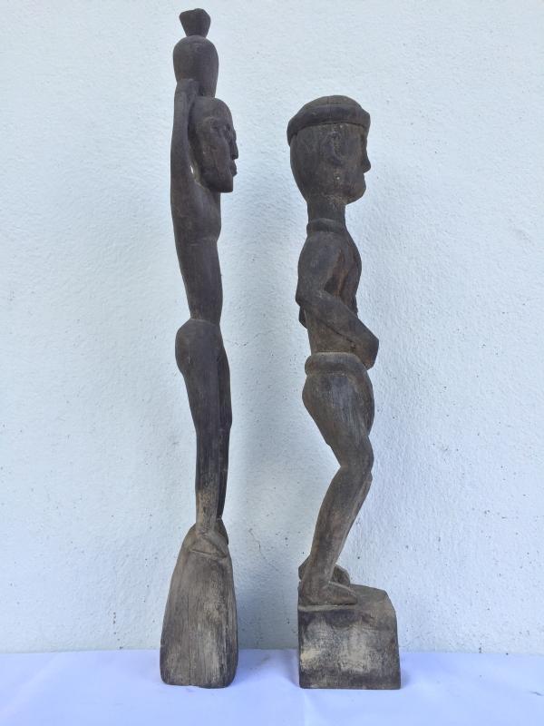 HEADHUNTER 520mm HOME GUARDIAN STATUE Authentic Dayak Primitive Figure Ironwood