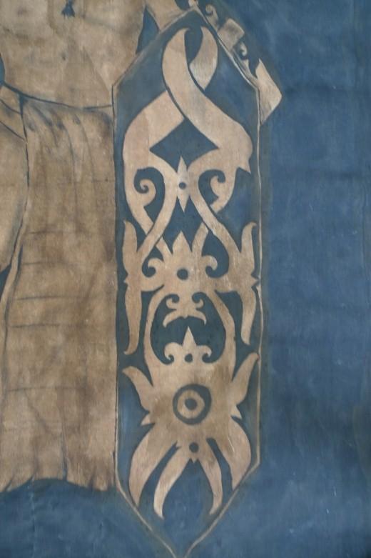 #2 OIL PAINTING: DAYAK HUNTER FIGURE Sculpture Drawing On Canvas Borneo Tribe