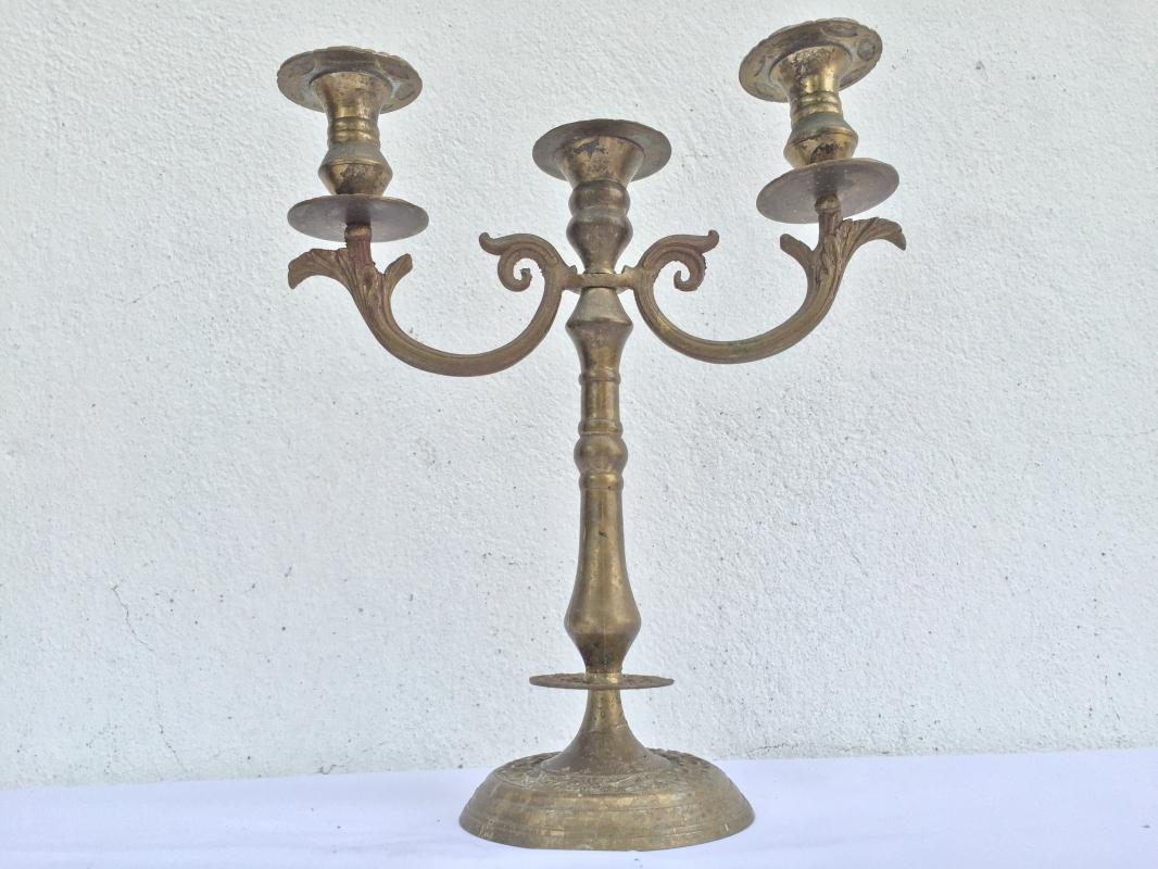 ANTIQUE Romantic CANDLE HOLDERS Candelabra Stand Dining Castle Mansion Old Style