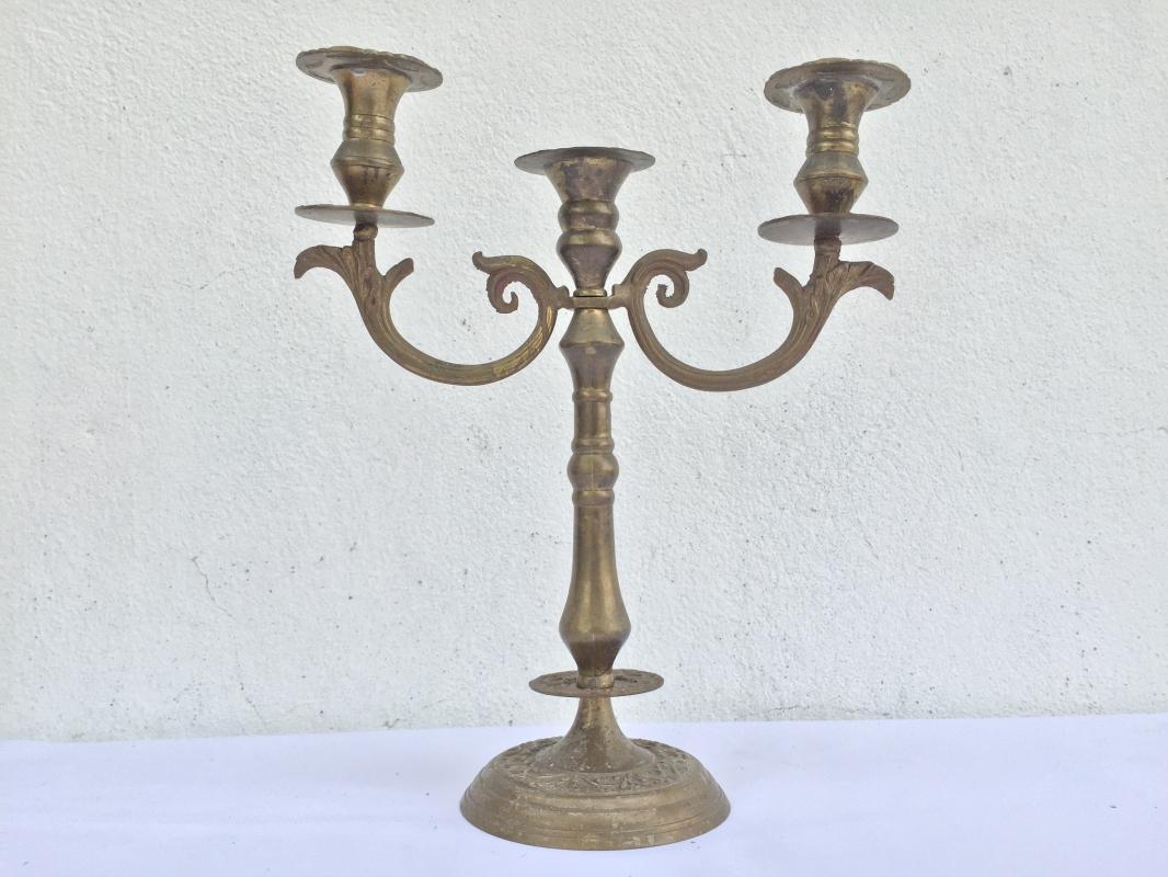 ANTIQUE Romantic CANDLE HOLDERS Candelabra Stand Dining Castle Mansion Old Style