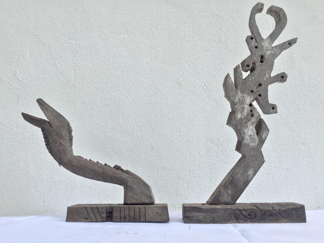 ANTIQUE SERPENT STATUE Figure Animal Sculpture Asian Home Bar Furniture Enhancer