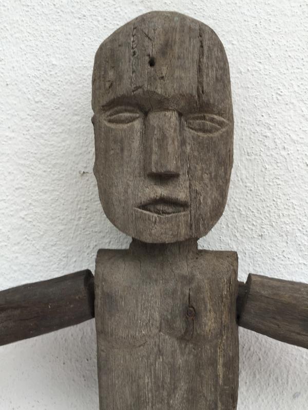 WEATHER ERODED STATUE 730mm Patung Police Dayak Dyak Primitive Figure AUTHENTIC