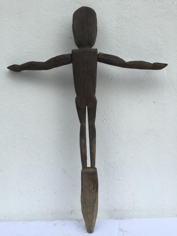 WEATHER ERODED STATUE 730mm Patung Police Dayak Dyak Primitive Figure AUTHENTIC