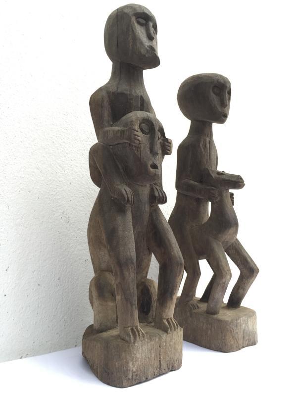 HORSE & MAN IRONWOOD 450mm PATUNG Authentic Dayak Statue Primitive Figure Borneo