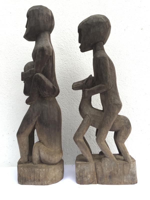 HORSE & MAN IRONWOOD 450mm PATUNG Authentic Dayak Statue Primitive Figure Borneo