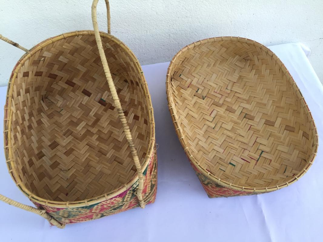 TRADITIONAL DAYAK HANDBAG BAG Weaving Woven Weave From Natural Rattan TREE SKIN
