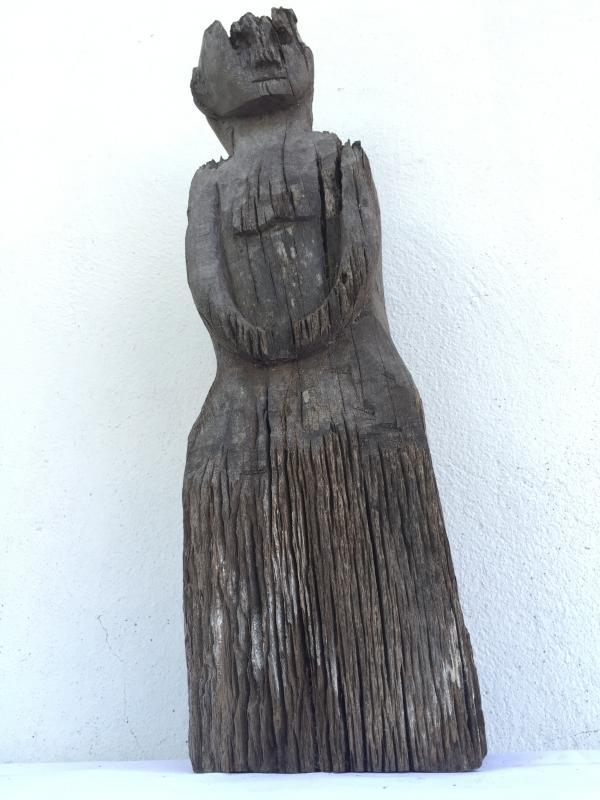 ERODED GUARDIAN 620mm DAYAK STATUE Patung Kebahan Primitive Figure Sculpture Art