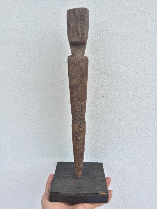 ANTIQUE ANCESTRAL Rice Field Guardian STATUE IMAGE POLE Sculpture Icon Borneo #3
