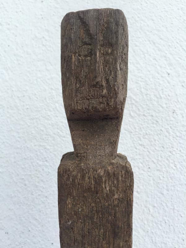 ANTIQUE ANCESTRAL Rice Field Guardian STATUE IMAGE POLE Sculpture Icon Borneo #3