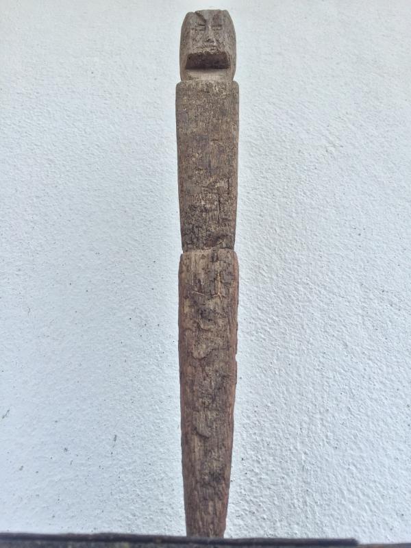 ANTIQUE ANCESTRAL Rice Field Guardian STATUE IMAGE POLE Sculpture Icon Borneo #3
