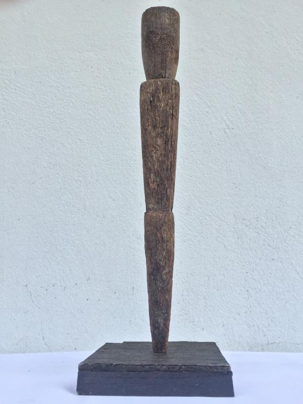 ANTIQUE ANCESTRAL Rice Field Guardian STATUE IMAGE POLE Sculpture Icon Borneo #3