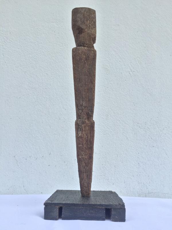 ANTIQUE ANCESTRAL Rice Field Guardian STATUE IMAGE POLE Sculpture Icon Borneo #3