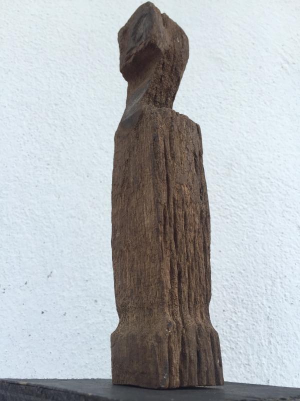 ANTIQUE ERODED STATUE Ancestral Guardian Pole Image Icon Sculpture Borneo #8