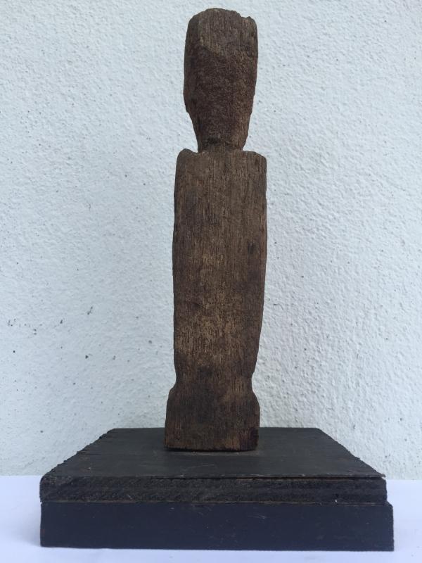 ANTIQUE ERODED STATUE Ancestral Guardian Pole Image Icon Sculpture Borneo #8