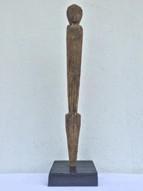 WEATHERED GUARDIAN STATUE Ancestral Eroded Pole Figure Image Icon Hardwood #13