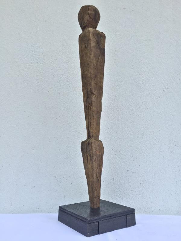 WEATHERED GUARDIAN STATUE Ancestral Eroded Pole Figure Image Icon Hardwood #13