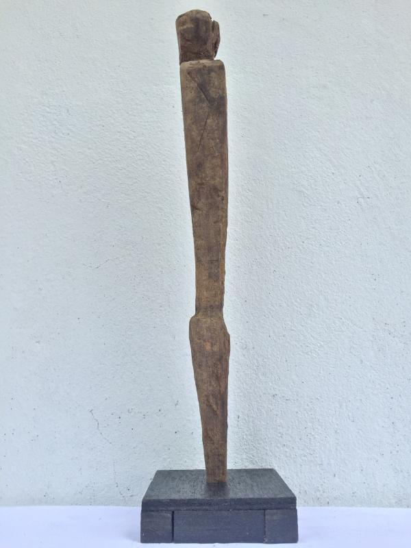 WEATHERED GUARDIAN STATUE Ancestral Eroded Pole Figure Image Icon Hardwood #13