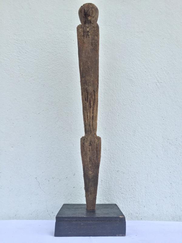 WEATHERED GUARDIAN STATUE Ancestral Eroded Pole Figure Image Icon Hardwood #13