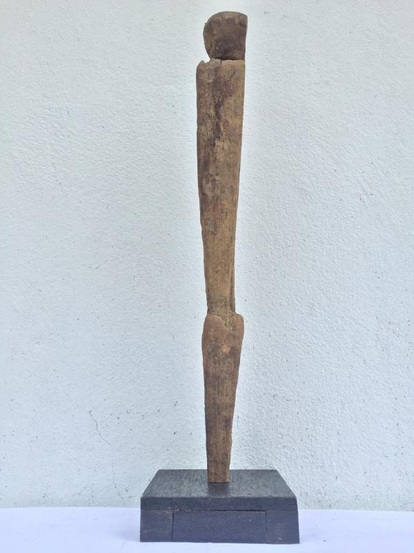 WEATHERED GUARDIAN STATUE Ancestral Eroded Pole Figure Image Icon Hardwood #13