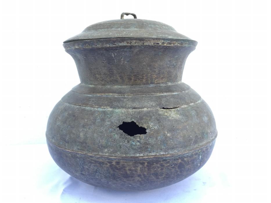 COOKING POT Of Borneo 230mm Antique Brass Cooker Basin Couldron Metal