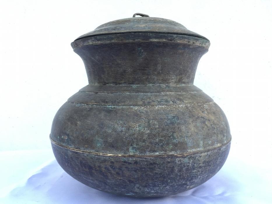 COOKING POT Of Borneo 230mm Antique Brass Cooker Basin Couldron Metal